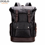 Simple Patchwork Large Capacity Men's Leather Backpack
