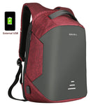Anti-Theft with USB Charging Men's Backpack - Red / Gray