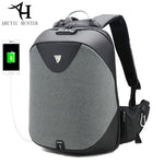 Waterproof Laptop Backpack with USB Charging - Gray / Black