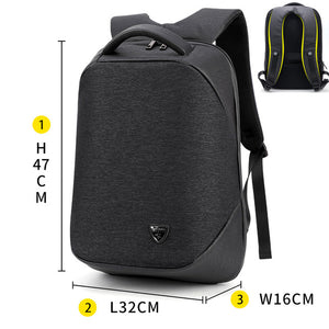 Waterproof Laptop Backpack with USB Charging - Gray / Black